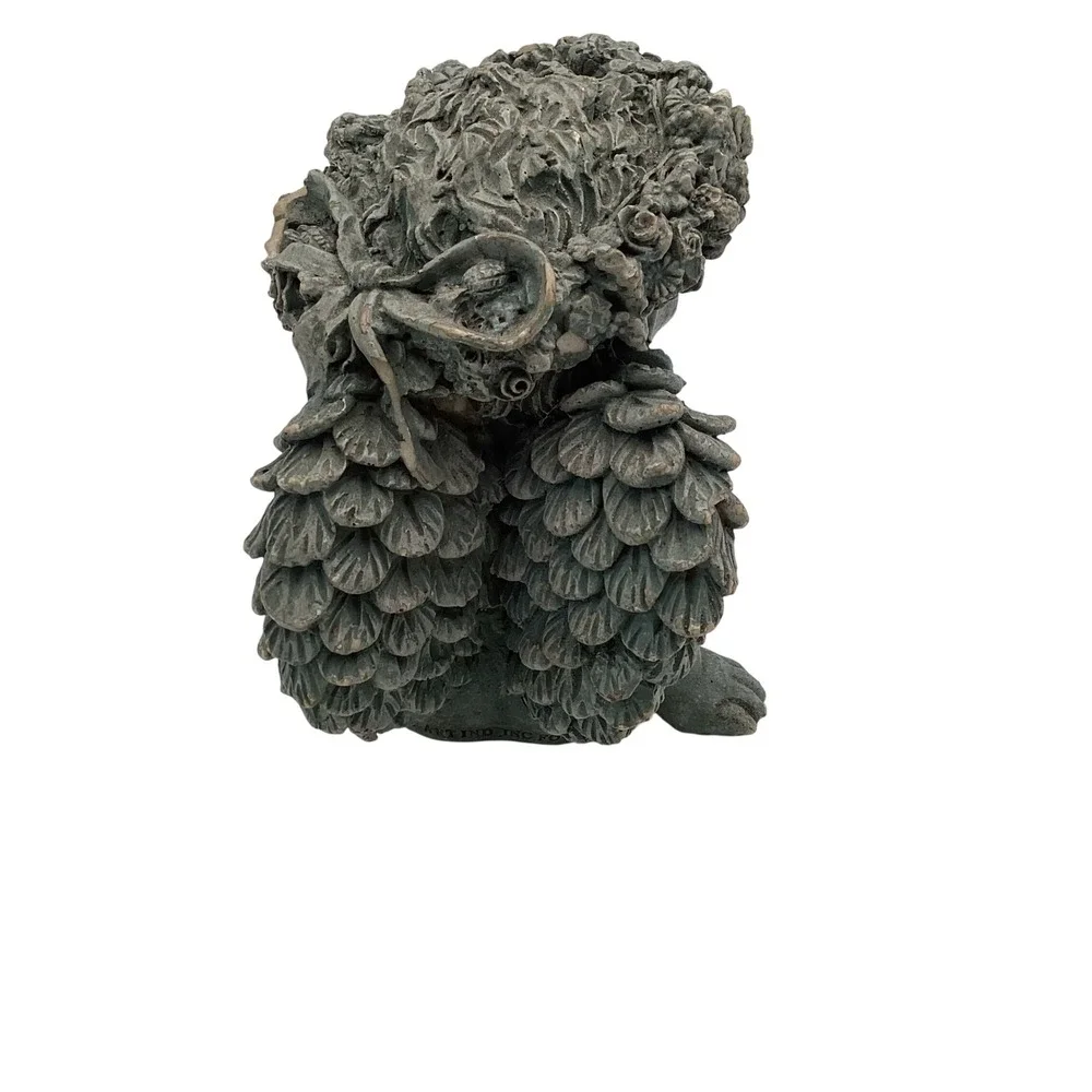 Cherub Angel Figurine‎ Flower Crown Vintage Garden Decor